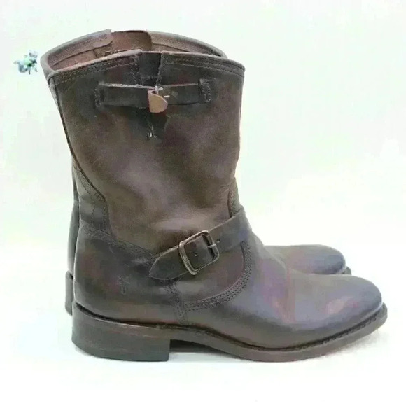 Frye Jet Engineer 150 TH Anniversary Women's Brown Leather Short Boots Size US 7 - Picture 7 of 12